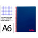 Cuaderno espiral tapa de polipropileno liderpapel serie wonder, din a6, 120 hj. 90 grs/m². 5x5 s/m. azul marino