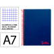 Cuaderno espiral tapa de polipropileno liderpapel serie wonder, din a7, 100 hj. 90 grs/m². 5x5 s/m. azul marino
