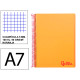 Cuaderno espiral tapa de polipropileno liderpapel serie wonder, din a7, 100 hj. 90 grs/m². 5x5 s/m. naranja