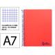Cuaderno espiral tapa de polipropileno liderpapel serie wonder, din a7, 100 hj. 90 grs/m². 5x5 s/m. rojo