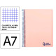 Cuaderno espiral tapa de polipropileno liderpapel serie wonder, din a7, 100 hj. 90 grs/m². 5x5 s/m. rosa