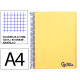 Cuaderno espiral con tapas de polipropileno liderpapel serie wonder, din a4, 120 hj. 90 grs/m². 5x5 s/m. amarillo