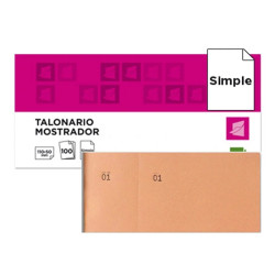 Talonario mostrador original con matriz, numerado liderpapel, 110x50 mm. naranja