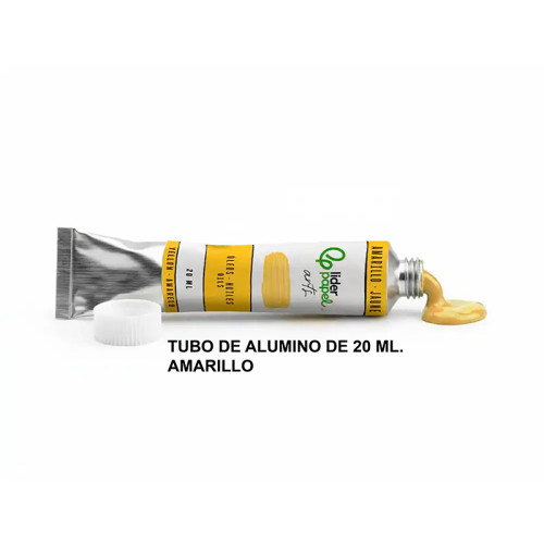 Pintura al óleo liderpapel, tubo de aluminio de 20 ml. amarillo