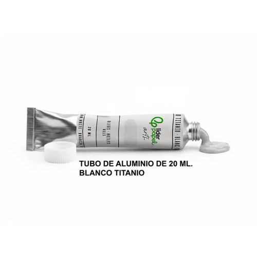 Pintura al óleo liderpapel, tubo de aluminio de 20 ml. blanco titanio