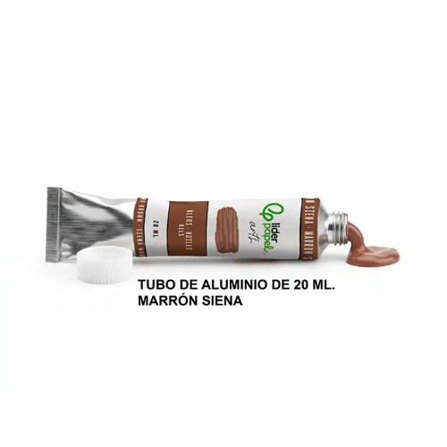 Pintura al óleo liderpapel, tubo de aluminio de 20 ml. marrón siena