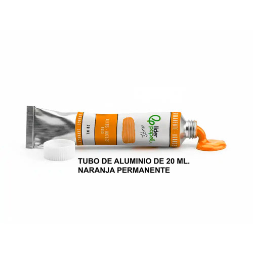 Pintura al óleo liderpapel, tubo de aluminio de 20 ml. naranja permanente