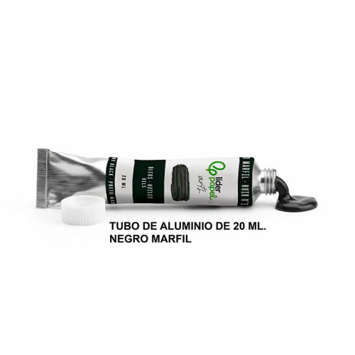 Pintura al óleo liderpapel, tubo de aluminio de 20 ml. negro marfil