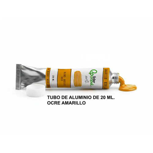Pintura al óleo liderpapel, tubo de aluminio de 20 ml. ocre amarillo