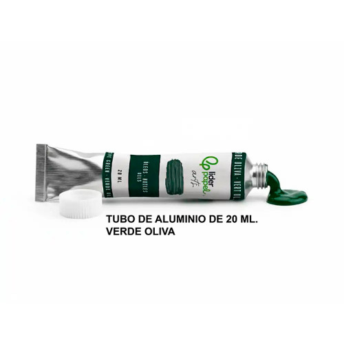 Pintura al óleo liderpapel, tubo de aluminio de 20 ml. verde oliva