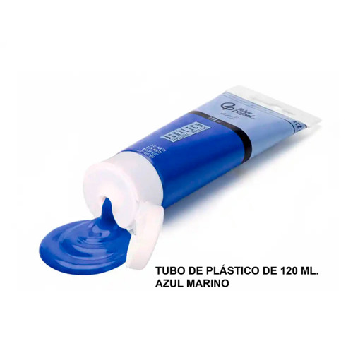 Pintura acrílica liderpapel, tubo de plástico de 120 ml. azul marino