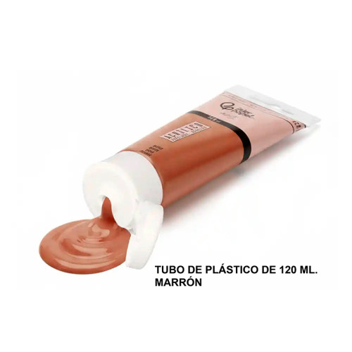 Pintura acrílica liderpapel, tubo de plástico de 120 ml. marrón