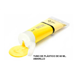 Pintura acrílica liderpapel, tubo de plástico de 60 ml. amarillo