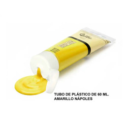 Pintura acrílica liderpapel, tubo de plástico de 60 ml. amarillo nápoles