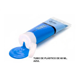 Pintura acrílica liderpapel, tubo de plástico de 60 ml. azul
