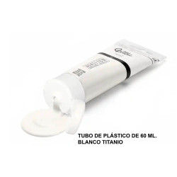 Pintura acrílica liderpapel, tubo de plástico de 60 ml. blanco titanio