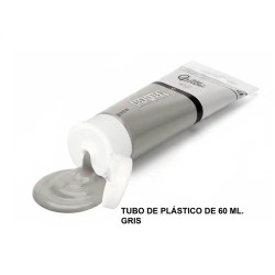 Pintura acrílica liderpapel, tubo de plástico de 60 ml. gris
