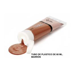 Pintura acrílica liderpapel, tubo de plástico de 60 ml. marrón