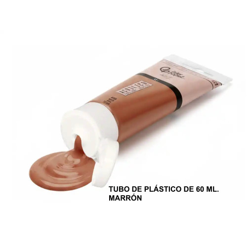 Pintura acrílica liderpapel, tubo de plástico de 60 ml. marrón