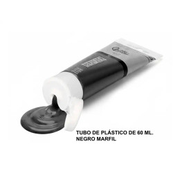 Pintura acrílica liderpapel, tubo de plástico de 60 ml. negro marfil