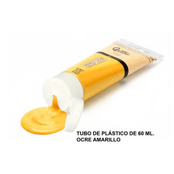 Pintura acrílica liderpapel, tubo de plástico de 60 ml. ocre amarillo