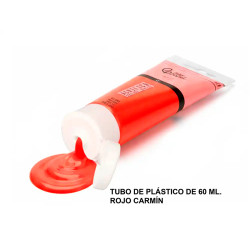 Pintura acrílica liderpapel, tubo de plástico de 60 ml. rojo carmín