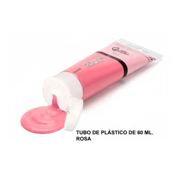 Pintura acrílica liderpapel, tubo de plástico de 60 ml. rosa