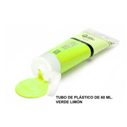 Pintura acrílica liderpapel, tubo de plástico de 60 ml. verde limón