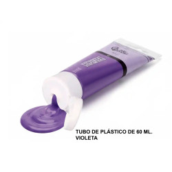Pintura acrílica liderpapel, tubo de plástico de 60 ml. violeta