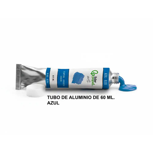 Témpera liderpapel, tubo de aluminio de 60 ml. azul