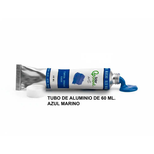 Témpera liderpapel, tubo de aluminio de 60 ml. azul marino