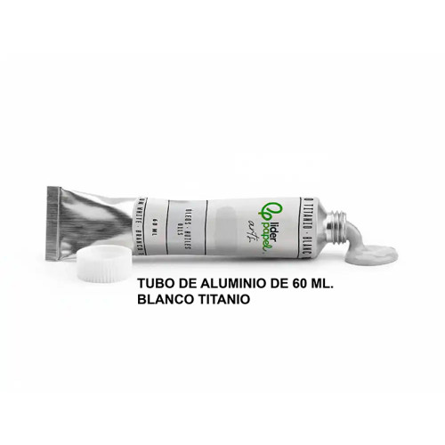 Témpera liderpapel, tubo de aluminio de 60 ml. blanco titanio