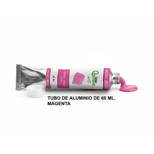 Témpera liderpapel, tubo de aluminio de 60 ml. magenta