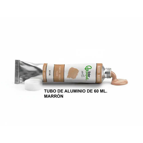 Témpera liderpapel, tubo de aluminio de 60 ml. marrón