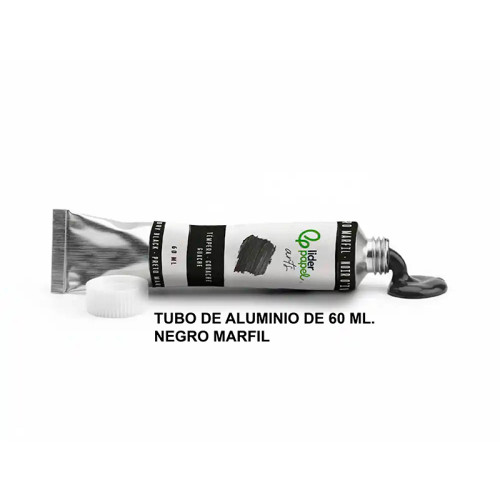 Témpera liderpapel, tubo de aluminio de 60 ml. negro marfil