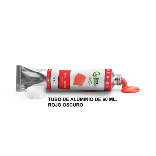 Témpera liderpapel, tubo de aluminio de 60 ml. rojo oscuro