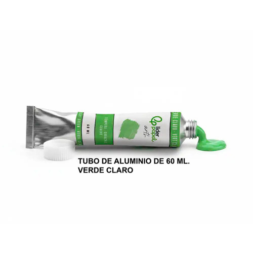 Témpera liderpapel, tubo de aluminio de 60 ml. verde claro