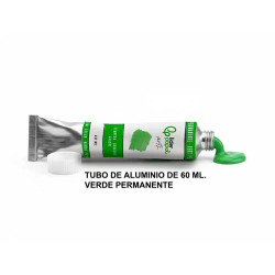 Témpera liderpapel, tubo de aluminio de 60 ml. verde permanente