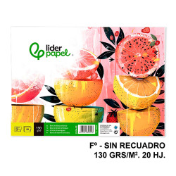 Bloc encolado de dibujo liderpapel artístico, fº, sin recuadro, 130 grs/m². 20 hj.