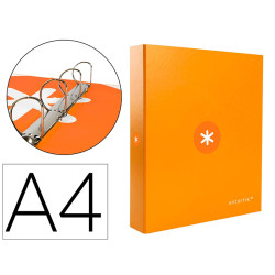 Carpeta de 4 anillas mixtas de 40 mm. antartik, din a4, mostaza