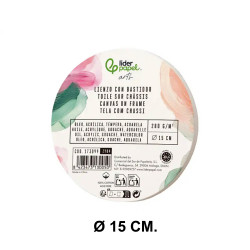 Bastidor con lienzo de tela 100% de algodón liderpapel, Ø 15 cm.