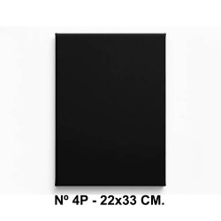 Bastidor con lienzo de tela 100% de algodón liderpapel, nº 4p - 22x33 cm. negro