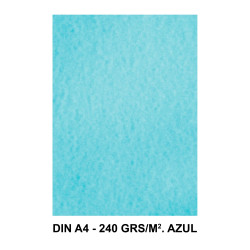 Papel pergamino liderpapel en formato din a-4 de 240 grs/m². color azul, paquete de 25 hojas.