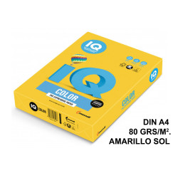 Papel iq color intenso, din a4, 80 grs/m². amarillo sol, paquete de 500 hojas