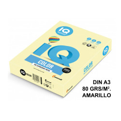Papel iq color pálido, din a3, 80 grs/m². amarillo, paquete de 500 hojas