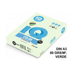 Papel iq color pálido, din a3, 80 grs/m². verde, paquete de 500 hojas