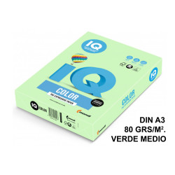 Papel iq color pálido verde medio en formato din a-3 de 80 grs. paquete de 500 hojas.