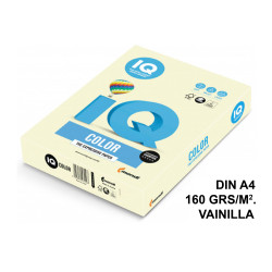 Papel iq color pálido, din a4, 160 grs/m². vainilla, paquete de 250 hojas