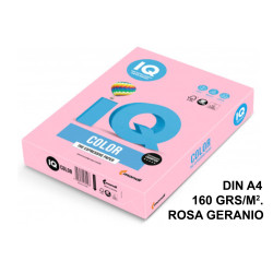 Papel iq color pálido, din a4, 160 grs/m². rosa geranio, paquete de 250 hojas