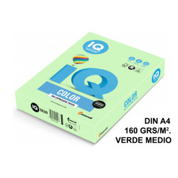 Papel iq color pálido, din a4, 160 grs/m². verde medio, paquete de 250 hojas